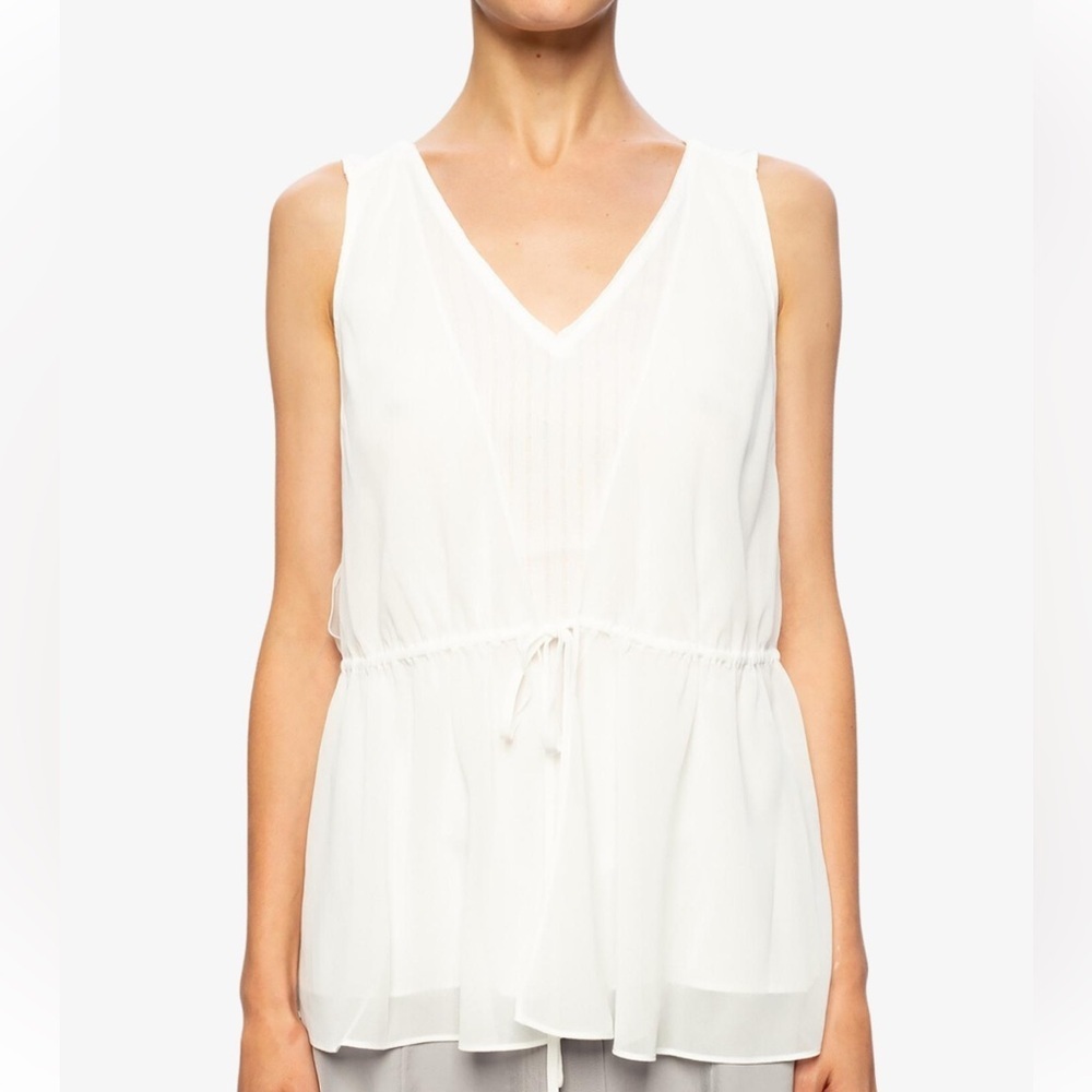 All Saints Celeste top White Sleeveless Blouse 0